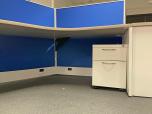 Used AIS Cubicles with grey wood laminate and blue fabric - ITEM #:100045 - Img 10 of 11
