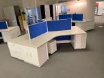 Used AIS Cubicles with grey wood laminate and blue fabric - ITEM #:100045 - Img 2 of 11