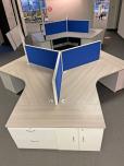 Used AIS Cubicles with grey wood laminate and blue fabric - ITEM #:100045 - Thumbnail image 3 of 11