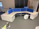 Used AIS Cubicles with grey wood laminate and blue fabric - ITEM #:100045 - Img 4 of 11