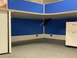 Used AIS Cubicles with grey wood laminate and blue fabric - ITEM #:100045 - Img 9 of 11