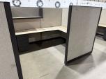 Haworth Premise 8' x 8' Cubicle Workstation with Pedestals & Overhead Shelf - ITEM #:100067 - Img 1 of 7
