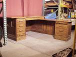 Vintage Oak L-Shaped Executive Desk with Return - ITEM #:120002 - Img 1 of 6