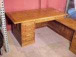 Vintage Oak L-Shaped Executive Desk with Return - ITEM #:120002 - Img 2 of 6