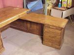 Vintage Oak L-Shaped Executive Desk with Return - ITEM #:120002 - Img 3 of 6