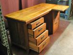 Used Small Desk With Classic Wood Finish And Overhang - ITEM #:120044 - Img 3 of 4