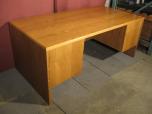 Desk with oak veneer finish and dual half high drawer set - ITEM #:120050 - Thumbnail image 2 of 2