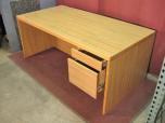 Single pedestal desk with oak finish - ITEM #:120053 - Thumbnail image 3 of 4