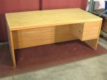 Used Used Single Pedestal Desk With Oak Finish 