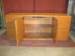 Oak credenza with storage area and drawer storage - ITEM #:120056 - Thumbnail image 3 of 4