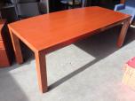 Used Table desk set with credenza and file - cherry veneer finish 