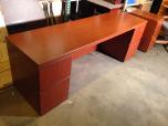 Table desk set with credenza and file - cherry veneer finish - ITEM #:120060 - Img 3 of 3