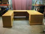 Executive U-shape Oak Desk Set - ITEM #:120086 - Thumbnail image 3 of 6