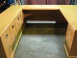 Executive U-shape oak desk set - ITEM #:120086 - Thumbnail image 4 of 6