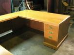 Executive U-shape Oak Desk Set - ITEM #:120086 - Img 6 of 6