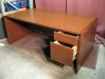 Used Desk And Credenza Set - Mahogany Finish - ITEM #:120104 - Img 3 of 6