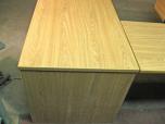 U-Shaped Desk with Box/File Pedestal, Light Oak Laminate - ITEM #:120126 - Img 4 of 5