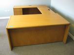 U-Shaped Desk with Pedestal Drawers in Light Wood Finish - ITEM #:120145 - Img 2 of 5