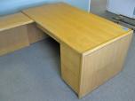 U-Shaped Desk with Pedestal Drawers in Light Wood Finish - ITEM #:120145 - Img 3 of 5
