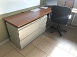 Knoll Dividends U-shape desk set with cherry laminate - USED - ITEM #:120186 - Thumbnail image 3 of 4
