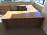 U-Shaped Executive Desk Set with P-Top - Light Oak Finish - ITEM #:120188 - Img 2 of 5