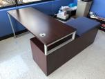 L-shape desk with mahogany laminate finish - ITEM #:120224 - Thumbnail image 4 of 7