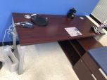 L-shape desk with mahogany laminate finish - ITEM #:120224 - Thumbnail image 6 of 7