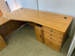 Traditional L-Shape Desk with Oak Finish and Pedestal Storage - ITEM #:120282 - Img 3 of 4
