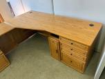 Used L-shape oak desk with file drawers and computer storage - ITEM #:120282 - Img 3 of 4