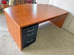 Used Bow Front Executive Desk - Cherry Veneer Finish - ITEM #:120288 - Img 2 of 4