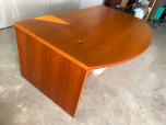 Used Bow Front Executive Desk - Cherry Veneer Finish - ITEM #:120288 - Img 4 of 4