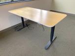 Used Sit Stand Desk Set - Maple Top - Black Frame - ITEM #:120291 - Img 2 of 7