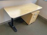 Used Sit Stand Desk Set - Maple Top - Black Frame - ITEM #:120291 - Img 3 of 7