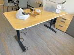 Used Sit Stand Desk Set - Maple Top - Black Frame - ITEM #:120291 - Img 4 of 7