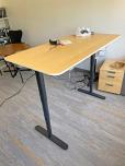 Used Sit Stand Desk Set - Maple Top - Black Frame - ITEM #:120291 - Img 6 of 7