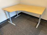 Used L-shape Maple Corner Desks With Silver Legs - ITEM #:120292 - Img 5 of 6