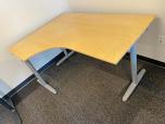 Used L-shape Maple Corner Desks With Silver Legs - ITEM #:120292 - Img 6 of 6
