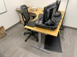 Used L-shape Maple Corner Desks With Silver Legs - ITEM #:120292 - Thumbnail image 3 of 4