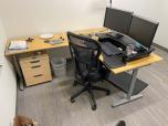 Used L-shape Maple Corner Desks With Silver Legs - ITEM #:120292 - Thumbnail image 4 of 4
