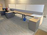 Used Back-to-Back Sit-Stand Workstation Pair w/ Cabinets - ITEM #:120297 - Img 9 of 17
