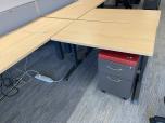 Used Back-to-Back Sit-Stand Workstation Pair - Maple Laminate - ITEM #:120298 - Img 8 of 11
