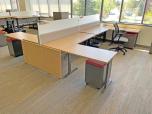 Used Used Sit Stands Workstations With Maple Laminate And Dividers 