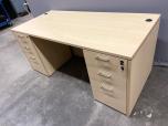 Used Maple Desk With Storage Drawer - ITEM #:120299 - Img 1 of 4