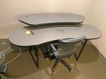 Used Desk With Riser - Grey Laminate - Black Frame - ITEM #:120300 - Img 2 of 2