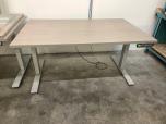 Used Used Sit Stand Desks With Grey Wood Laminate And Silver Base 