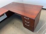 Mahogany U-Shape Executive Desk Set with Reeded Edge - ITEM #:120306 - Img 4 of 5