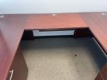 Used U-shape Desk - Mahogany Veneer Finish - Silver Handles - ITEM #:120306 - Img 5 of 5