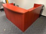 Used Reception Station With Cherry Laminate Finish - ITEM #:120317 - Img 2 of 6