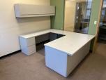 Metal U-Shape Desk Set with Overhead Hutch - ITEM #:120324 - Img 1 of 8
