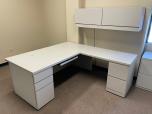 Used L-shape Desk With Grey Laminate Finish - Overhead - ITEM #:120325 - Thumbnail image 1 of 8